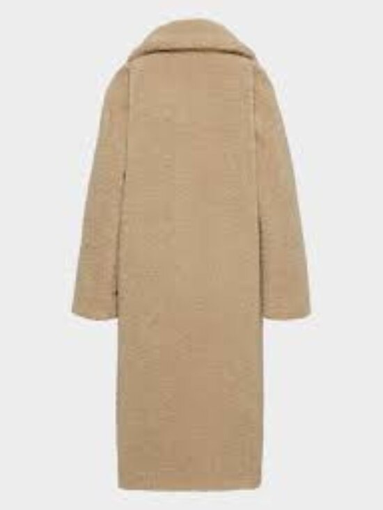 27-NWT PRINCESS POLLY LEAH TEDDY COAT BEIGE WITH POCKETS- FULLY LINED - Picture 2 of 2